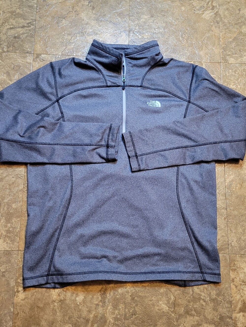 The North Face Pullover Shirt Mens Medium Gray 1/4 Zip LS Mock Hiking Outdoor